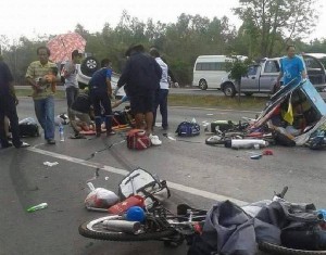 Foto der  Unfallstelle des Rad-Weltreisenden Juan Francisco in Thailand